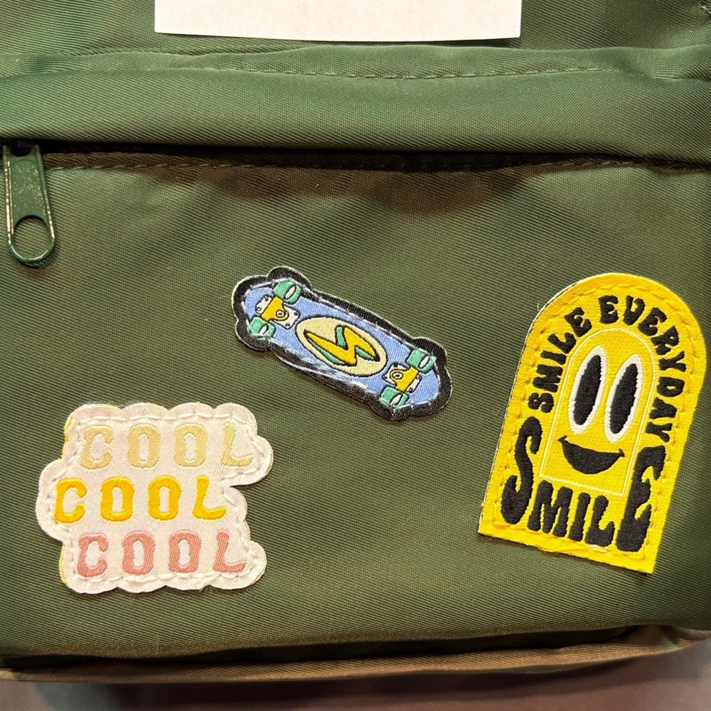 Wonder Nation Kids Sling Bag Olive Green‎ NWT Patches Adjustable Crossbody Strap